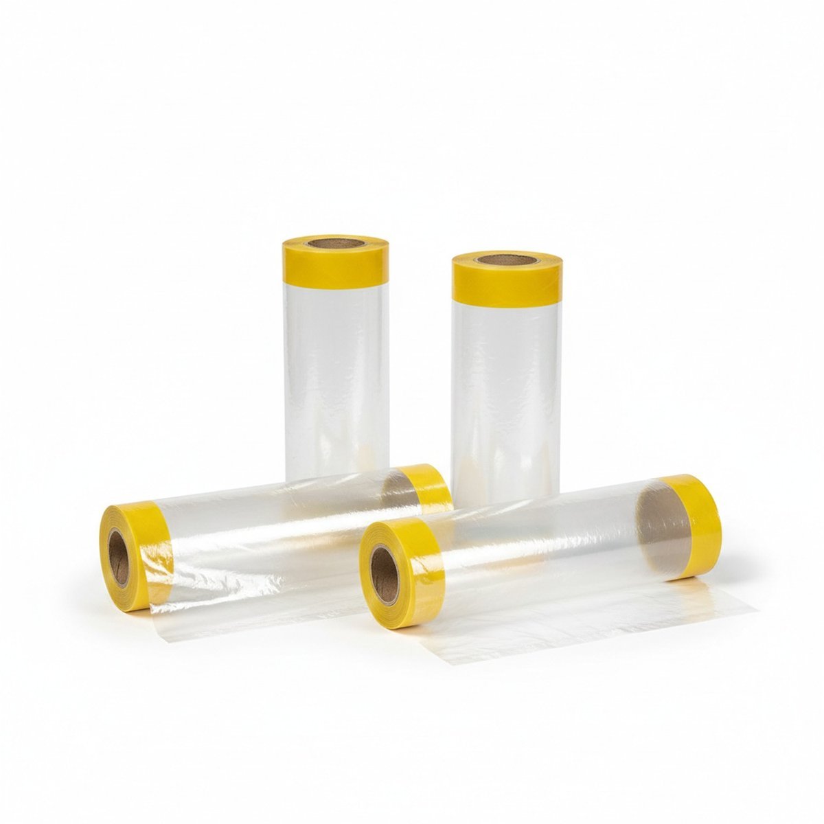Pre-taped masking film, 4 rolls (3 m × 12 m), Clear, 1